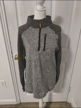 Women’s Two-Tone Gray Quarter-Zip Utility Jacket